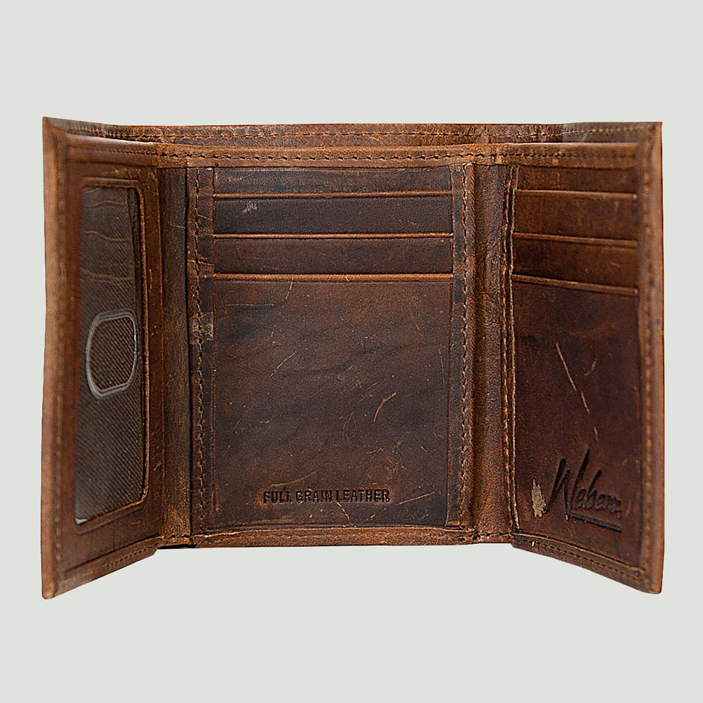Leather Trifold with Elk Concho